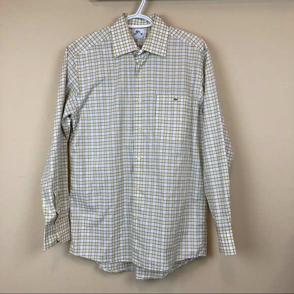 Lacoste Men’s 40 Casual Button Front Long Sleeve Shirt Size M. 
100% cotton - Picture 1 of 11